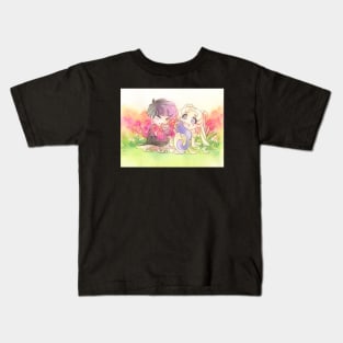 Sailor Moon "Easter Bunny" Picnic with Mamoru and Cats Kids T-Shirt